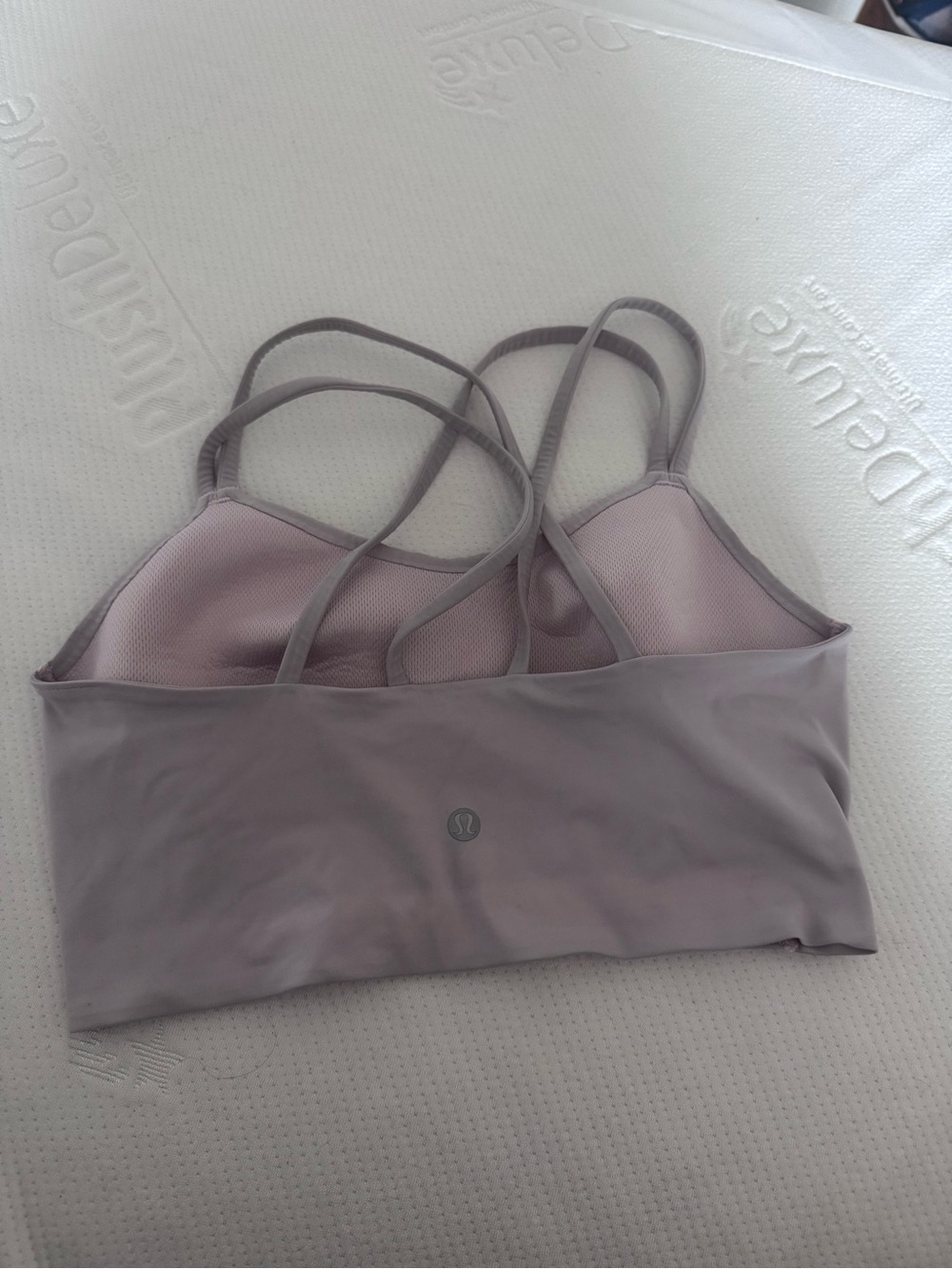 Lululemon Like a Cloud longline sports bra in color strawberry milkshake